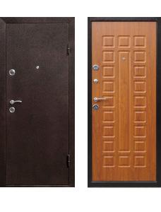 Дверь эконом: порошок цвет "Медный антик" + МДФ-панель толщиной 8 мм с декоративными вырезами, цвет "Золотистый дуб" купить с установкой