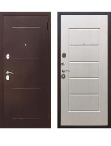 Дверь эконом: порошковое напыление, цвет "Медный антик" + МДФ-панель (10 мм), цвет "Беленый ясень" купить с установкой