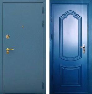 Синие входные стальные двери